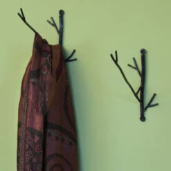 Hand Forged Twig Wall Hook Set
