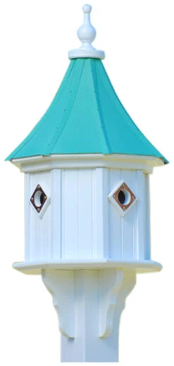 Copper Roof Birdhouse 34x14 Slope- 4 Portals 6 Copper Roof Birdhouse 34x14 Slope- 4 Portals -Bird Haven Shop BH14 4CP PC SLOPE