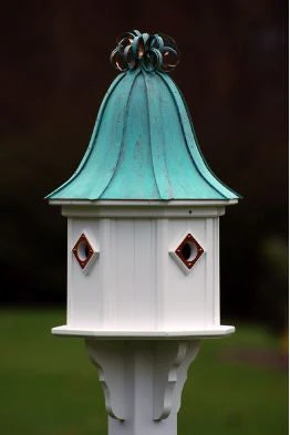 Copper Roof Birdhouse 34x14 Ribbon Detail 4 Portals 2 Copper Roof Birdhouse 34x14 Ribbon Detail 4 Portals - Image 2