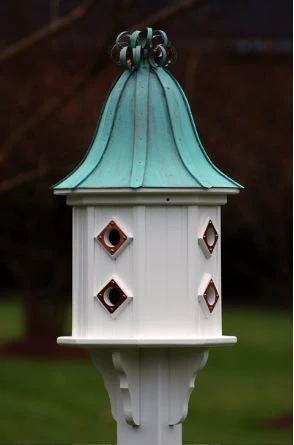 Copper Roof Dovecote Birdhouse 36x14 Ribbon Detail- 8 Portals 1 Copper Roof Dovecote Birdhouse 36x14 Ribbon Detail- 8 Portals