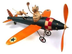 Cat Aviator Whirligig With Pole