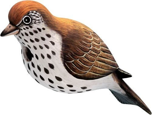 Hermit Thrush Wooden Birdhouse 1 Hermit Thrush Wooden Birdhouse