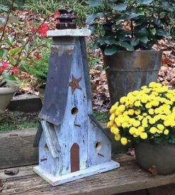 Barn Wood Birdhouse- Vintage Insulator Series -Bird Haven Shop Barn Wood Birdhouse Glass Insulator 3