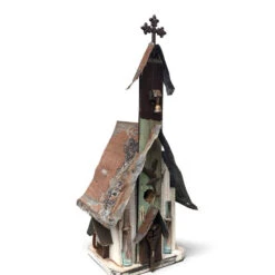 Barn Wood & Tin Church Birdhouses -Bird Haven Shop Barn Wood Tin Church Birdhouse 3