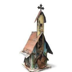 Barn Wood & Tin Church Birdhouses -Bird Haven Shop Barn Wood Tin Church Birdhouse 4