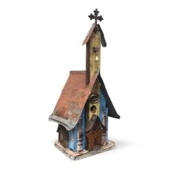 Barn Wood & Tin Church Birdhouses -Bird Haven Shop Barn Wood Tin Church Birdhouse 5
