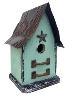 Barn Wood & Tin Rustic Birdhouses -Bird Haven Shop Batrn Wood Tin Rustic Birdhouse