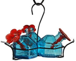 Bouquet Classic Hummingbird Feeder -Bird Haven Shop Bouquet 3 Glass Hummingbird Feeder
