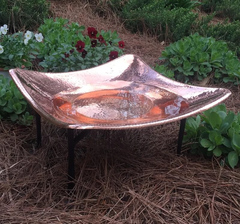 Solid Copper Deck-Mount Bird Bath 2 Solid Copper Deck-Mount Bird Bath - Image 2