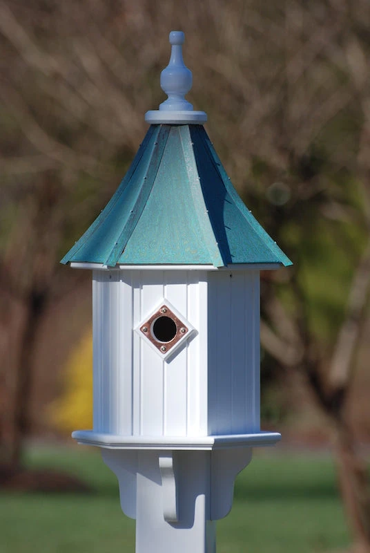 Copper Roof Birdhouse 28x10-Patina 1 Copper Roof Birdhouse 28x10-Patina
