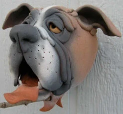 Boxer Ceramic Birdhouse