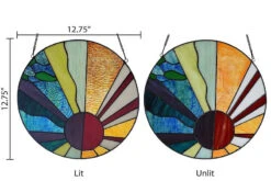 Earth Elements Stained Glass Panel -Bird Haven Shop Earths Elements Stained Glass Panel detail3