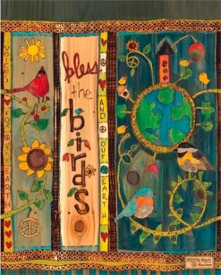 20" Vinyl Art Poles - 7 Designs -Bird Haven Shop Earths Music Art Pole Detail