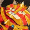 Ceramic Art Tile-King Fat Cat 8x12