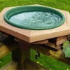 Wooden Deck-Mount Bird Bath