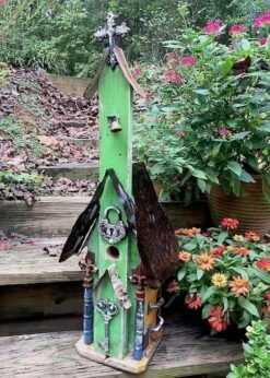 Large Church Birdhouses -Bird Haven Shop Large Church Birdhouse Lock Key
