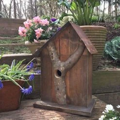 Rustic Log Front Birdhouses- 2 Sizes -Bird Haven Shop Log Front Birdhouse 12