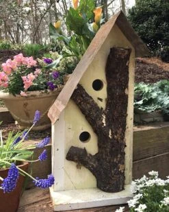 Rustic Log Front Birdhouses- 2 Sizes -Bird Haven Shop Log Front Birdhouse 2