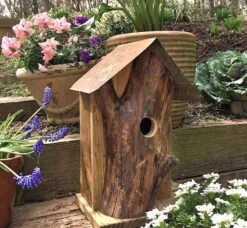 Rustic Log Front Birdhouses- 2 Sizes -Bird Haven Shop Log Front Birdhouse 3