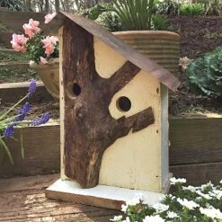 Rustic Log Front Birdhouses- 2 Sizes -Bird Haven Shop Log Front Birdhouse 6