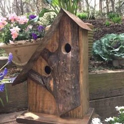Rustic Log Front Birdhouses- 2 Sizes -Bird Haven Shop Log Front Birdhouse 7