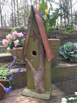 Rustic Log Front Birdhouses- 2 Sizes -Bird Haven Shop Log Front Birdhouse 8