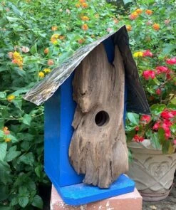 Rustic Log Front Birdhouses- 2 Sizes