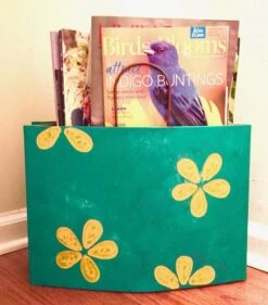 Large Metal Tote Wall Planter -Bird Haven Shop Metal Tote Magazine Rack c