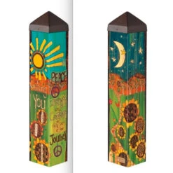 20" Vinyl Art Poles - 7 Designs -Bird Haven Shop Peaceful Journey Art Pole