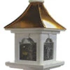 Copper Roof Bird Feeder Large Capacity With Post Mount