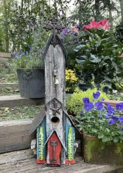 Rustic Church Birdhouses- Medium 18 Rustic Church Birdhouses- Medium -Bird Haven Shop Rustic Church Birdhouse 5
