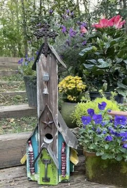 Rustic Church Birdhouses- Medium 20 Rustic Church Birdhouses- Medium -Bird Haven Shop Rustic Church Birdhouse 7