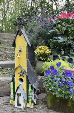 Rustic Church Birdhouses- Medium 21 Rustic Church Birdhouses- Medium -Bird Haven Shop Rustic Church Birdhouse 8