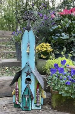 Rustic Church Birdhouses- Medium 22 Rustic Church Birdhouses- Medium -Bird Haven Shop Rustic Church Birdhouse 9