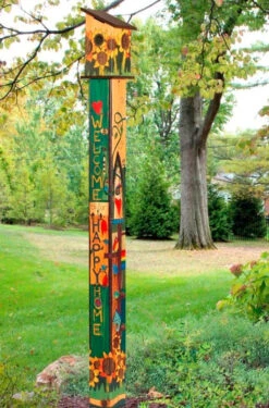Birdhouse Art Poles 6 Ft. Post -Bird Haven Shop Sing Out Loud Birdhouse Pole