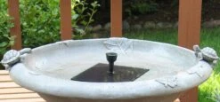 Country Gardens Tall Solar Fountain Birdbath -Bird Haven Shop Solar Bird Bath Detail