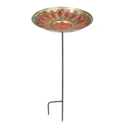 Brass Leaves Solar Bubbler Bird Bath 10 Brass Leaves Solar Bubbler Bird Bath -Bird Haven Shop Solar Fountain Tall Bird Bath