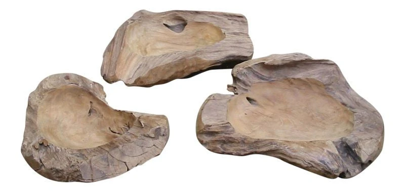 Natural Teak Root Bowls- 2 Sizes 1 Natural Teak Root Bowls- 2 Sizes