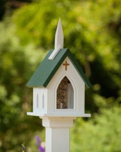 Church Bird Feeder Vinyl/PVC -Bird Haven Shop VINYL PVC CHURCH Bird Feeder GREEN