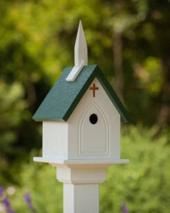 Church Birdhouse Vinyl/PVC -Bird Haven Shop Vinyl CHURCH Birdhouse GREEN