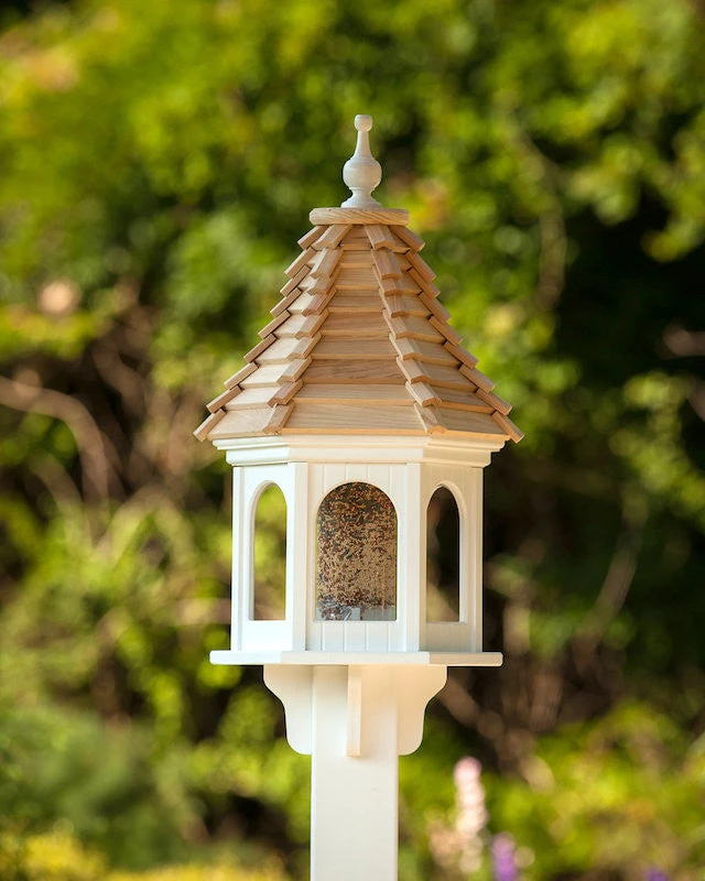 Gazebo Bird Feeder-Vinyl With Cypress Roof 12x28 1 Gazebo Bird Feeder-Vinyl With Cypress Roof 12x28
