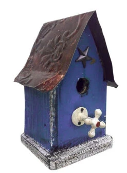 Barn Wood & Tin Rustic Birdhouses -Bird Haven Shop barn wood birdhouse indigo