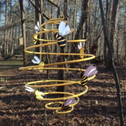 Nesting Materials With Large Bee Spinner -Bird Haven Shop bee spinner garden decor