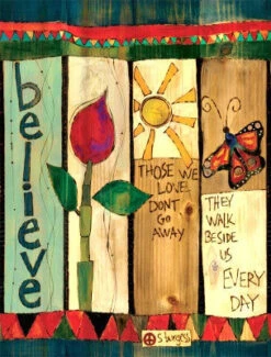 20" Vinyl Art Poles - 7 Designs -Bird Haven Shop believe 4 sided detail