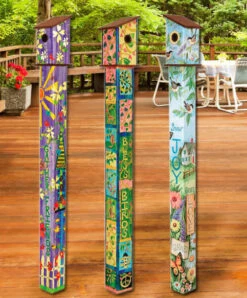 Birdhouse Art Poles 6 Ft. Post -Bird Haven Shop birdhouse art poles 6 ft
