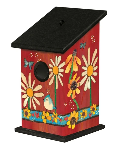 Daisies And Sunflowers Vinyl Birdhouse 1 Daisies And Sunflowers Vinyl Birdhouse