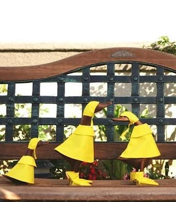 Puddle Ducks Teak Garden Sculpture 2 Puddle Ducks Teak Garden Sculpture - Image 2