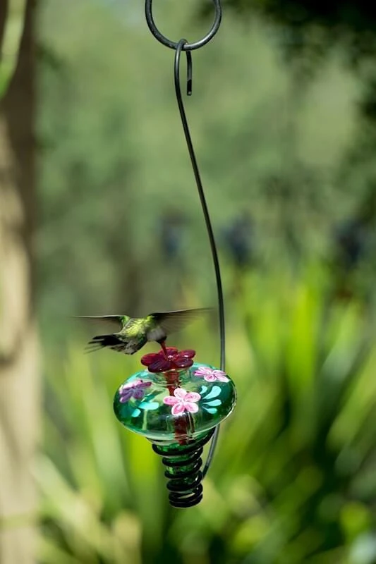 Hand Painted Glass Hummingbird Feeder 2 Hand Painted Glass Hummingbird Feeder - Image 2