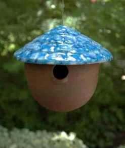 Ceramic Gourd Birdhouse -Bird Haven Shop jj frostyblue bf753016 d8ce 4b83 af03 8195e75aee18