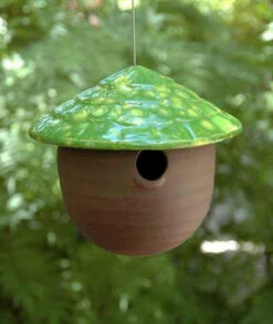 Ceramic Gourd Birdhouse -Bird Haven Shop jj lemon lime